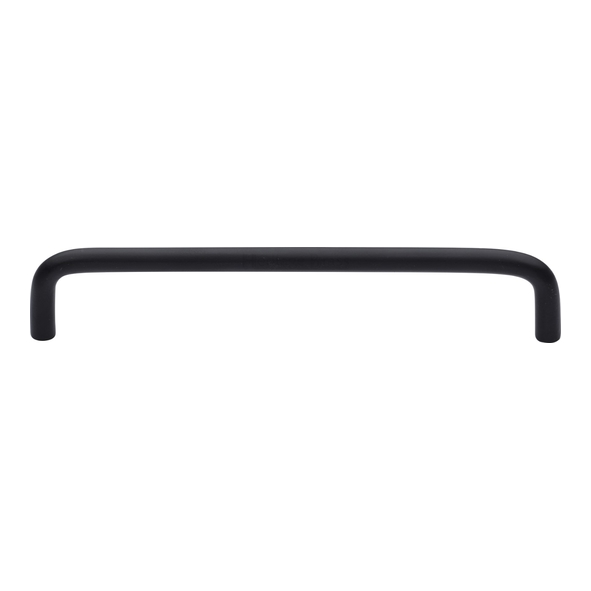 C2155 160-BKMT • 160 x 168 x 32mm • Matt Black • Heritage Brass D-Pattern 08mm Ø Cabinet Pull Handle